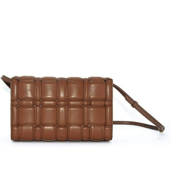 Michael Kors Ivy Large Woven Crossbody Bag - Luggage Brown - Picture 3 of 8